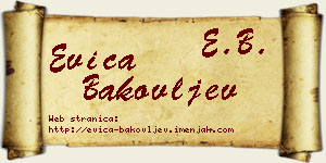 Evica Bakovljev vizit kartica